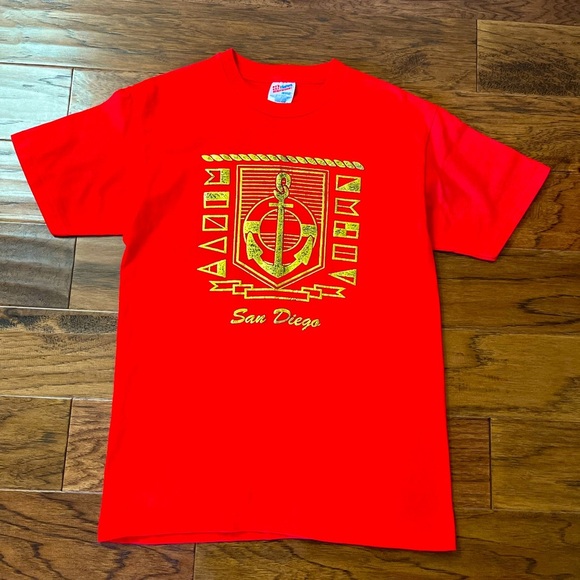 Vintage Red & Gold San Diego T-Shirt. - Picture 1 of 4